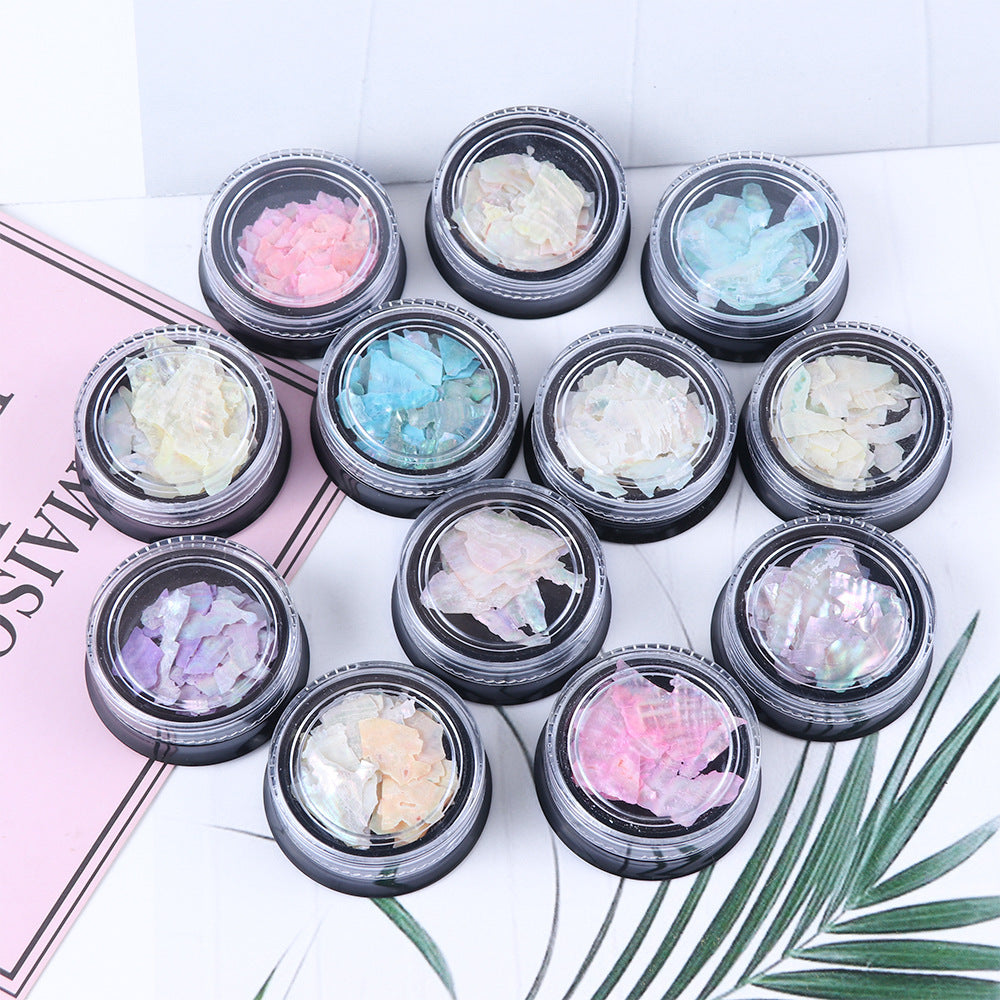 Natural Nail Shell Flakes | Iridescent Abalone Nail Art Decoration