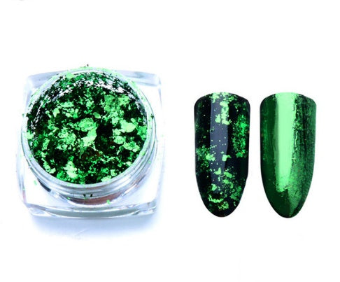 Magic Mirror Aluminum Nail Flakes | Irregular Pigment for Chrome & Glitter Nail Art