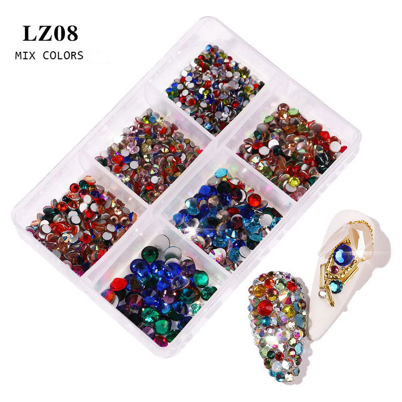 Vibrant Mixed Color Flatback Rhinestones | Nail Art Gemstone Decoration Kit