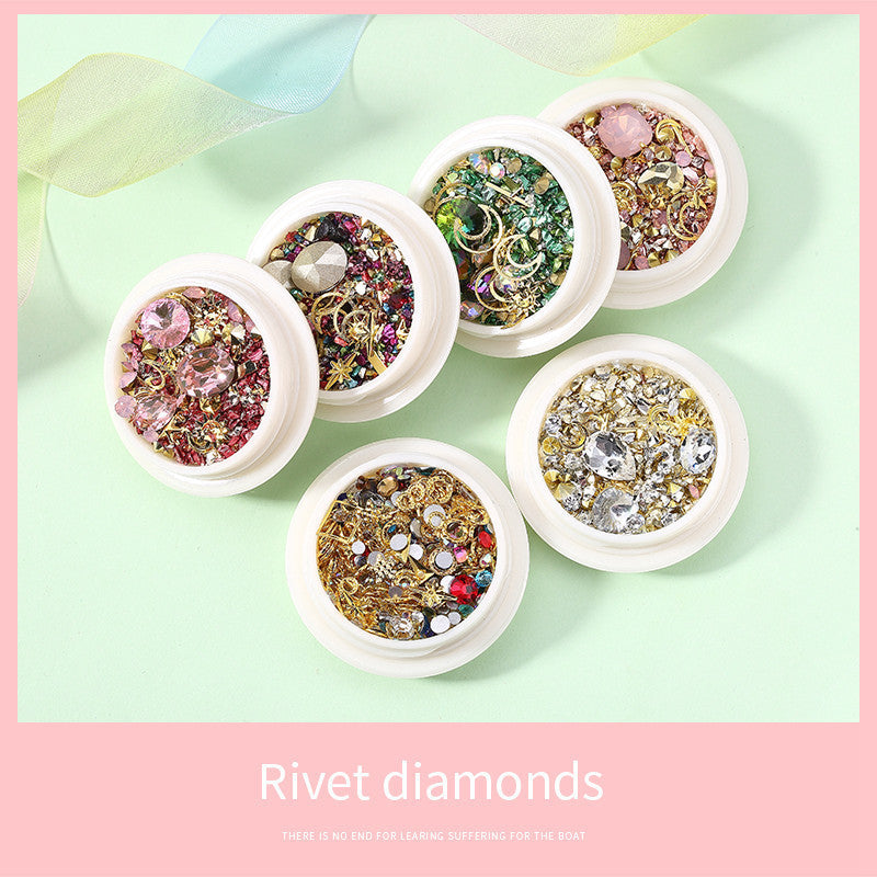 Rhinestone Nail Diamond & Rivet Kit | Mixed Metal Nail Art Decals