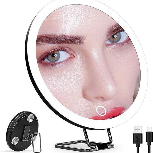 Portable Charging LED Makeup Mirror | Dimmable Fill Light with Rotatable Stand
