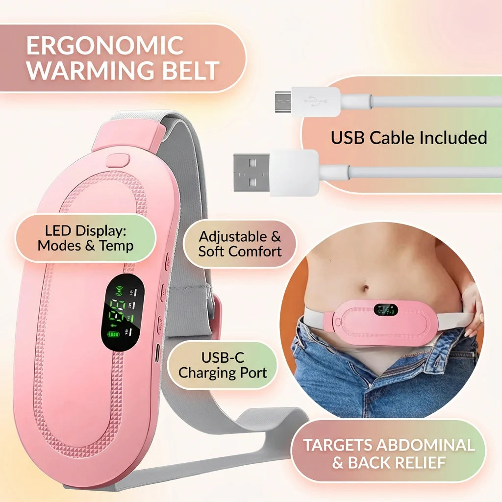 Portable Wearable Heating Belt for Period Pain Relief