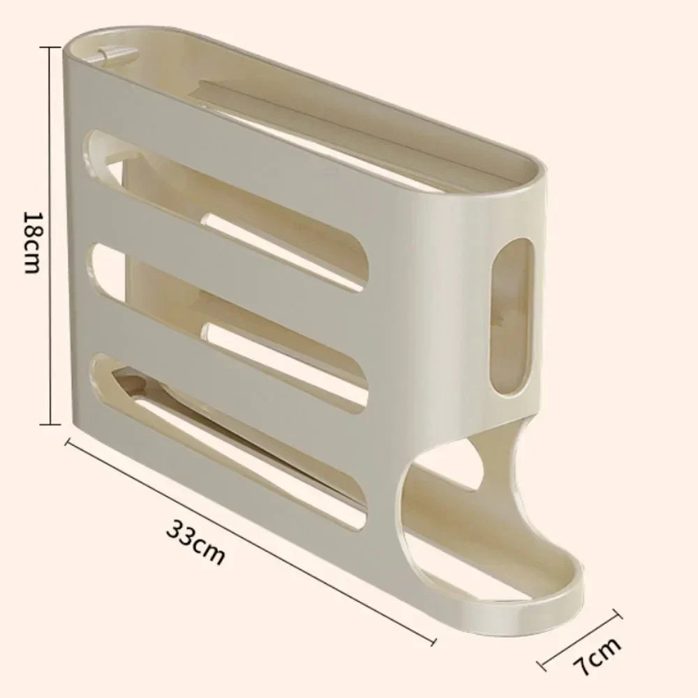 Automatic Rolling Egg Rack | Refrigerator Dispenser & Organizer Box