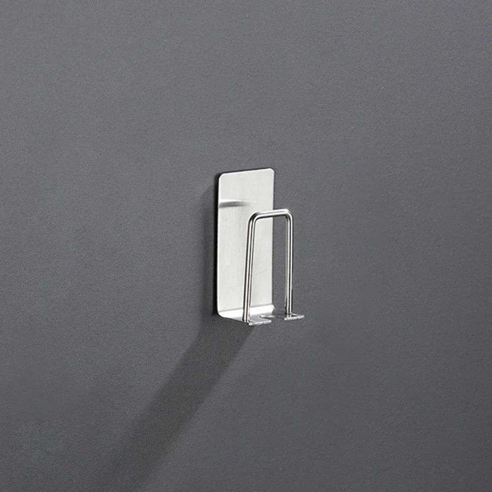 Punch-Free Stainless Steel Toothbrush Holder Hook | Kitchen & Bathroom Organizer