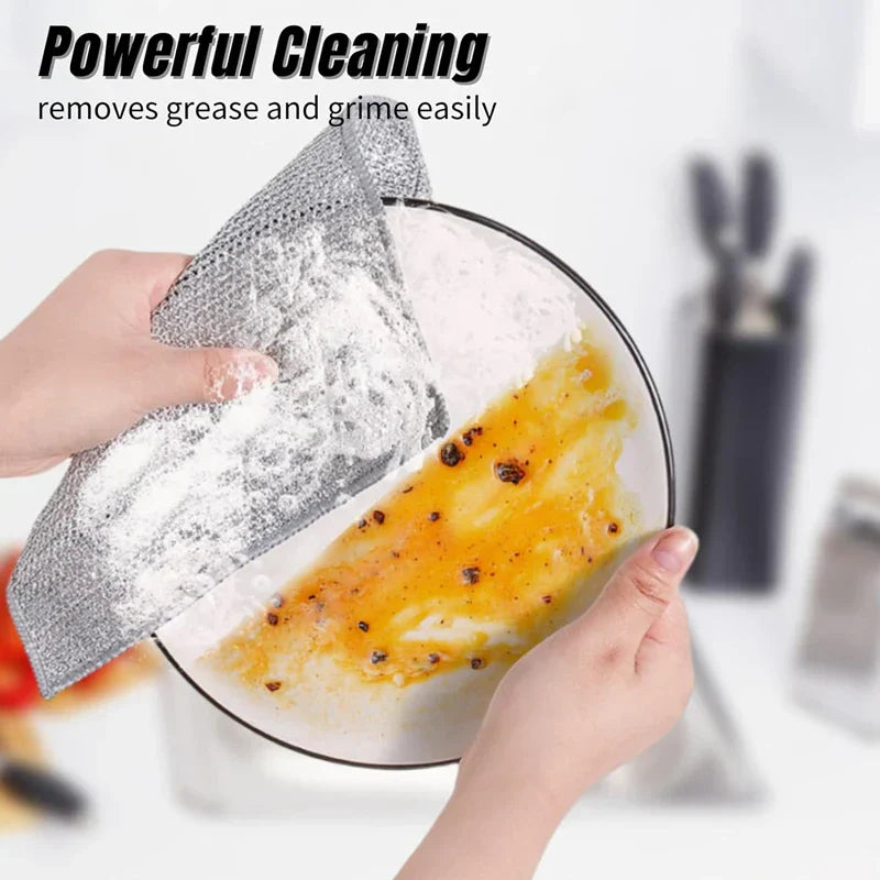 Thickened Double-Sided Metal Wire Rags | Kitchen Dish & Pot Scrubbing Cloths
