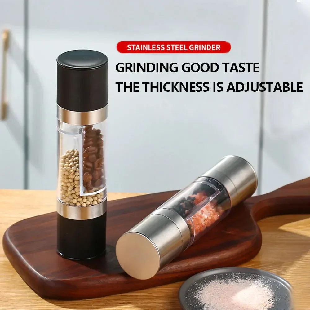Stainless Steel Spice Grinder | Adjustable Ceramic Mechanism 2-in-1 Tool