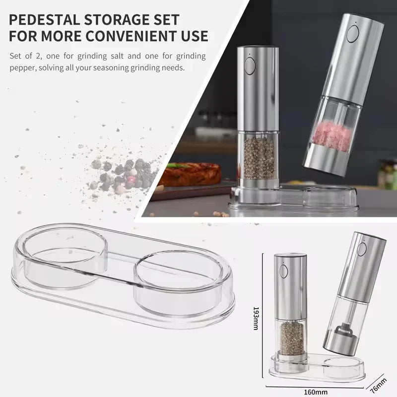 USB Rechargeable Automatic Salt & Pepper Grinder | Adjustable Coarseness