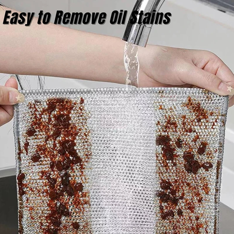 Thickened Double-Sided Metal Wire Rags | Kitchen Dish & Pot Scrubbing Cloths