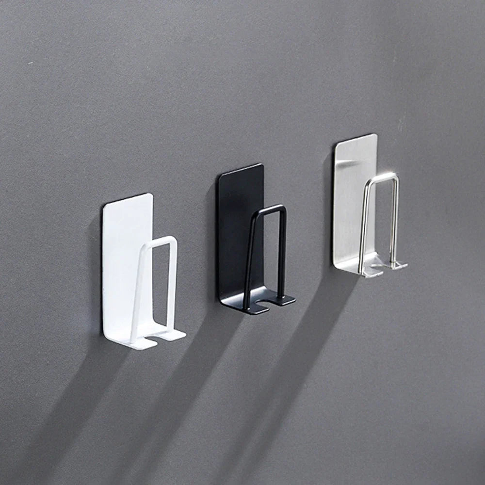 Punch-Free Stainless Steel Toothbrush Holder Hook | Kitchen & Bathroom Organizer