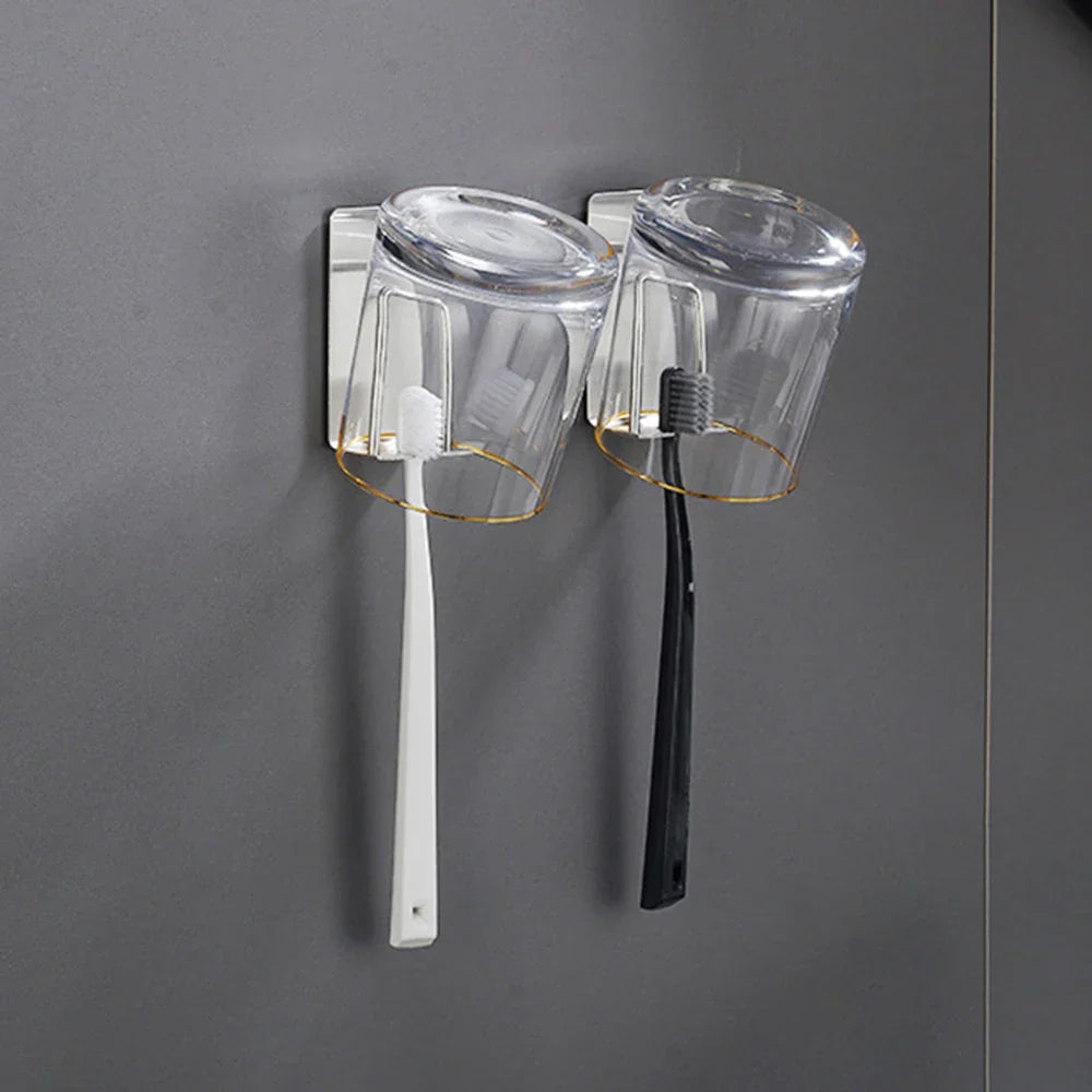 Punch-Free Stainless Steel Toothbrush Holder Hook | Kitchen & Bathroom Organizer