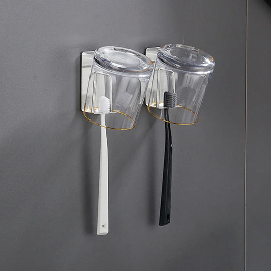 Punch-Free Stainless Steel Toothbrush Holder Hook | Kitchen & Bathroom Organizer
