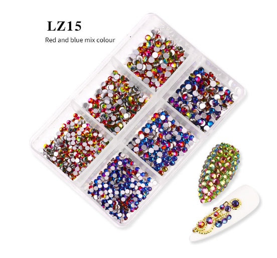 Vibrant Mixed Color Flatback Rhinestones | Nail Art Gemstone Decoration Kit