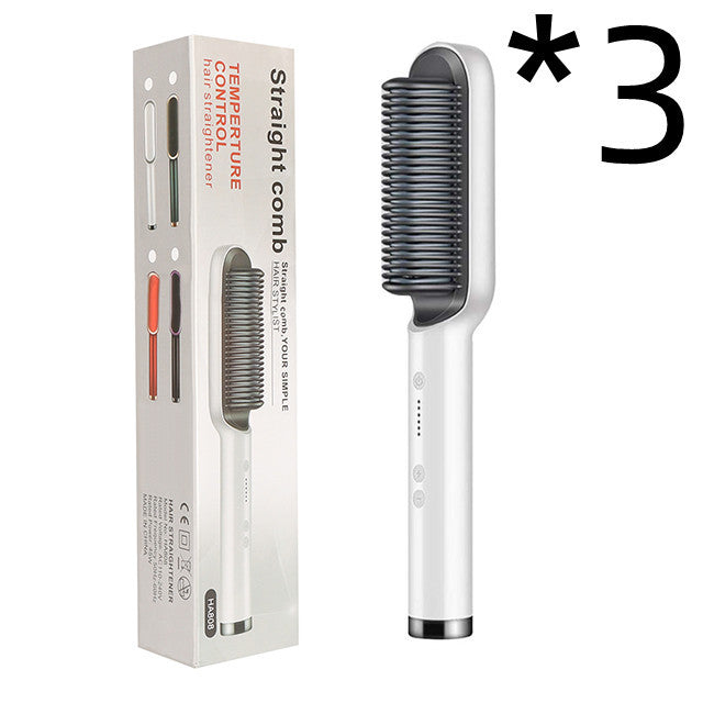 Electric Hair Brush Straightener & Curler | Dual-Purpose Negative Ion Hot Comb