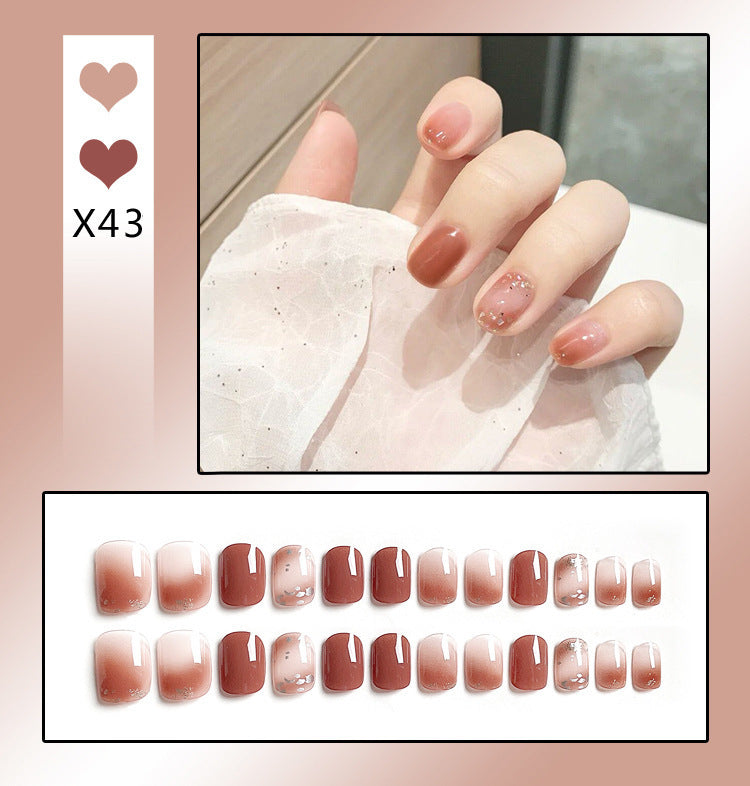 Luxury French Tip Press-On Nails | Removable Full Cover Tips with Diamonds