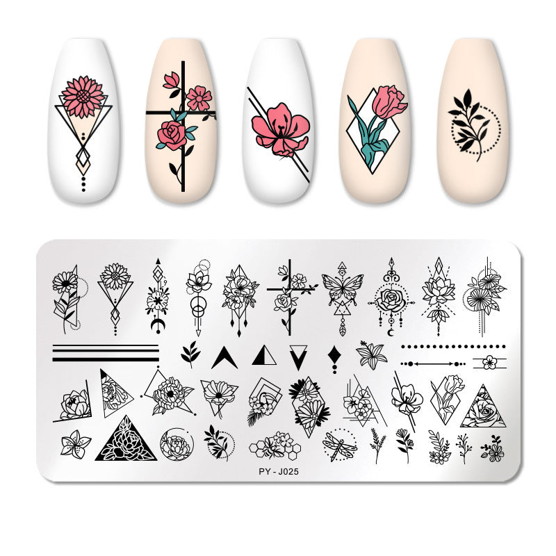 Professional Nail Art Stamping Plate | Stainless Steel Image Design Template