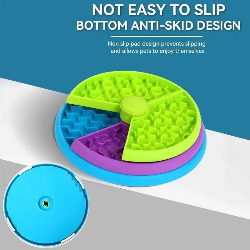 Dog & Cat Puzzle Feeder: Anti-Choking Slow Food Bowl with Rotating Game Board