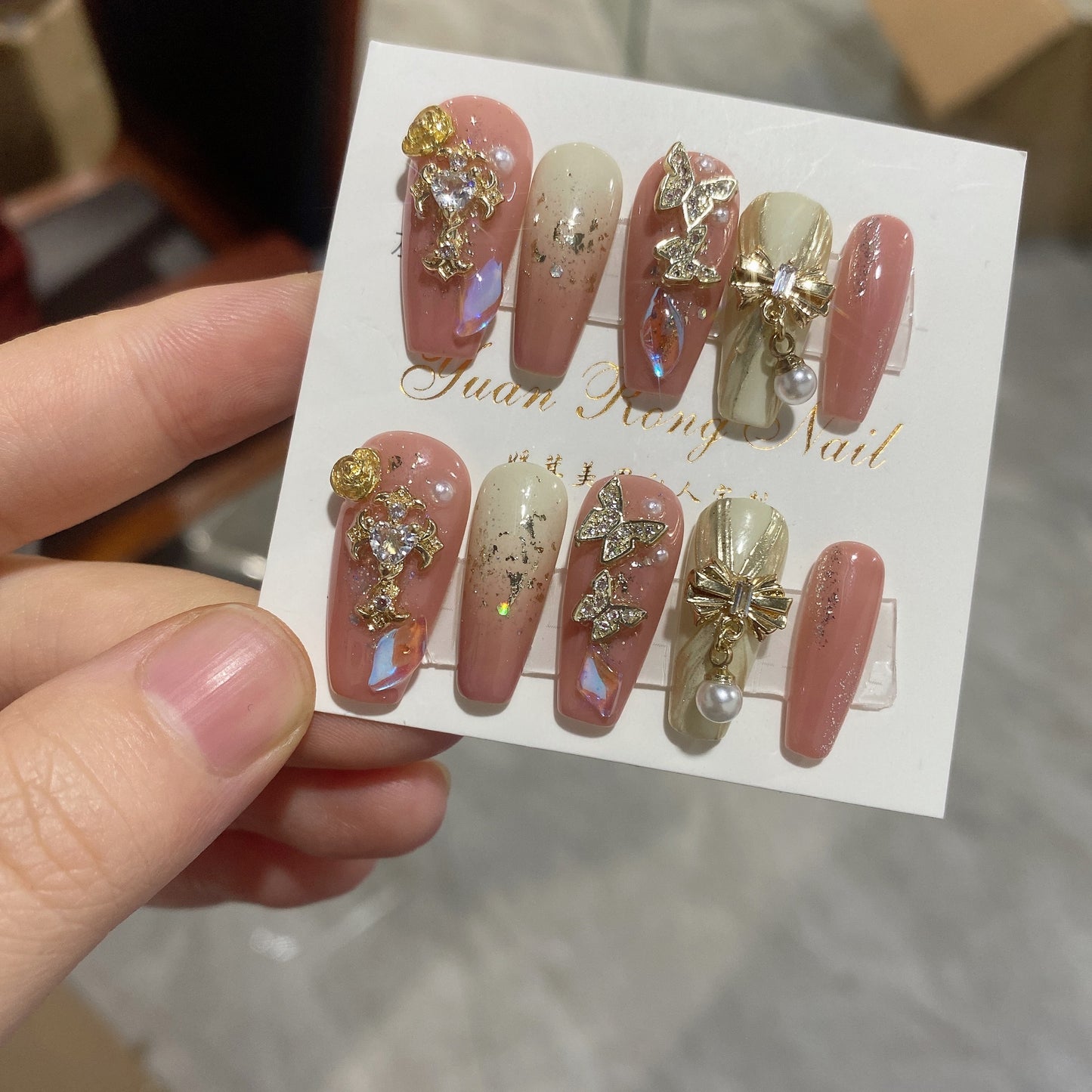 Full Cover Butterfly Decal Press-On Nails | Wearable & Detachable Nail Patches