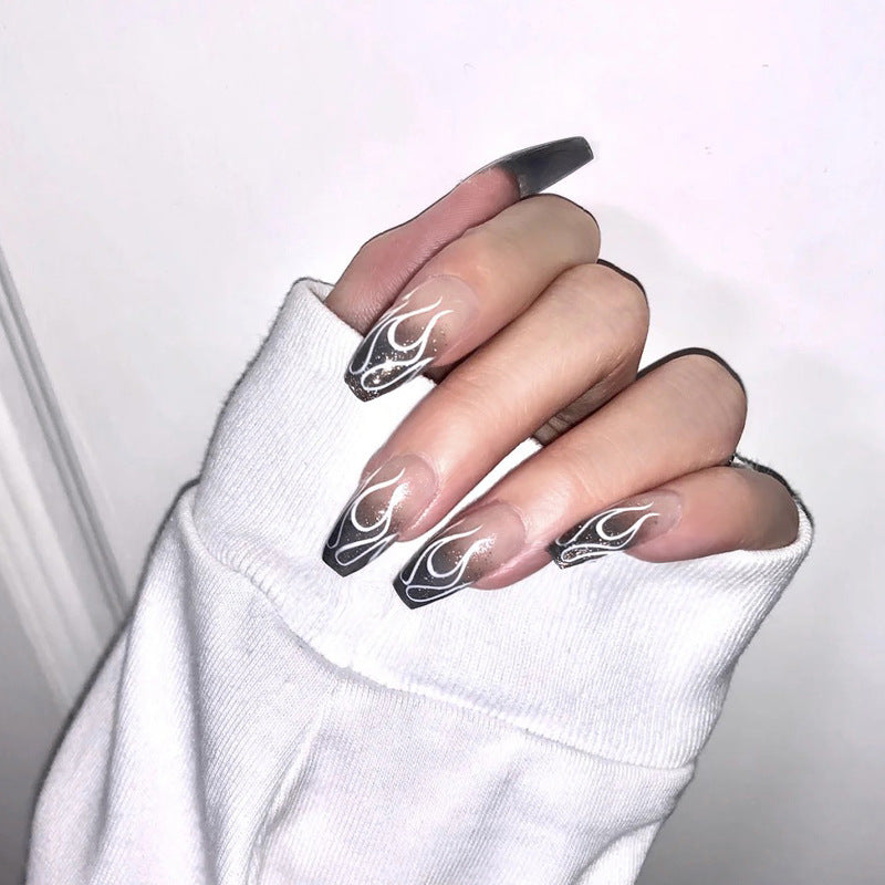 Chic Matte Frosted Almond Fake Nails | Finished Wearable Nail Art Patches