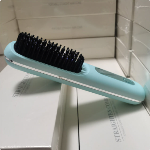 Travel 2-in-1 Hair Styling Tool | Wireless Straightener Brush & Hot Curler Comb