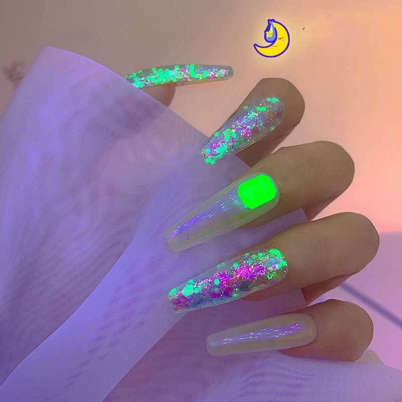 Iridescent Luminous Nail Art Glitter Flakes | Symphony Glow Sequin Set