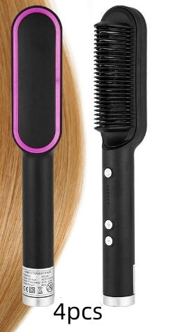 Electric Hair Brush Straightener & Curler | Dual-Purpose Negative Ion Hot Comb