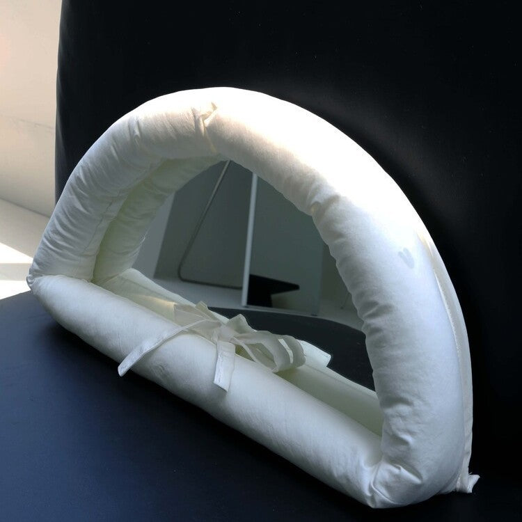 Hanging Simple Cotton-Filled Fabric Mirror | Soft Wall Decor Accent