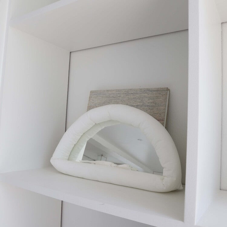 Hanging Simple Cotton-Filled Fabric Mirror | Soft Wall Decor Accent