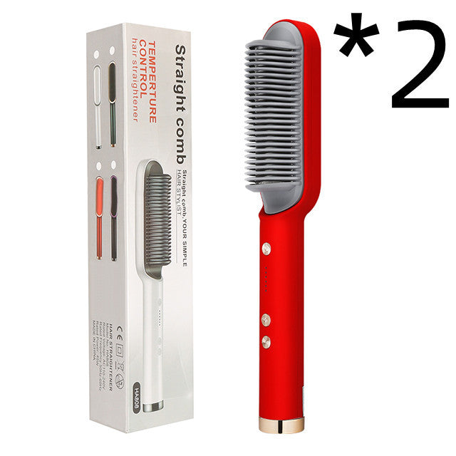 Electric Hair Brush Straightener & Curler | Dual-Purpose Negative Ion Hot Comb