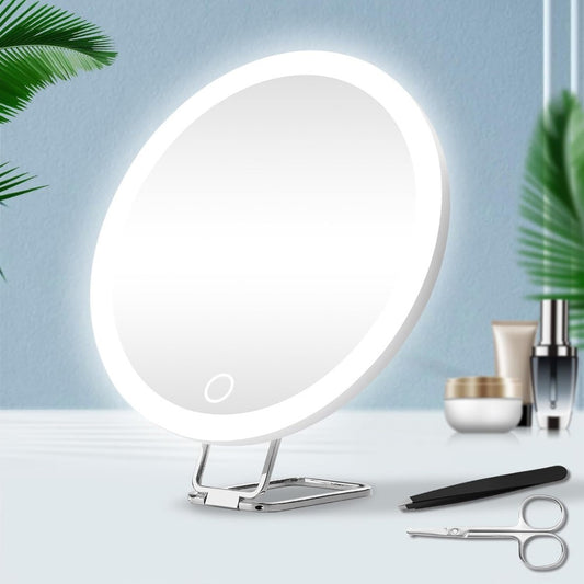 Portable Charging LED Makeup Mirror | Dimmable Fill Light with Rotatable Stand
