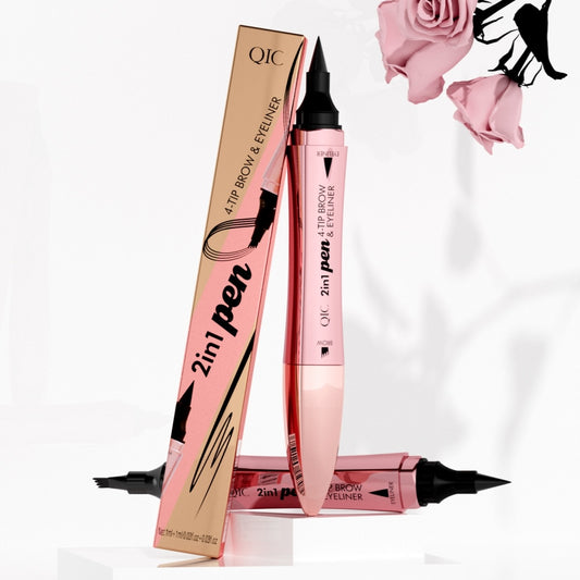 Four-Fork Tip Eyebrow Liner | 2-in-1 Dual-Purpose Liquid Brow and Eyeliner Pen