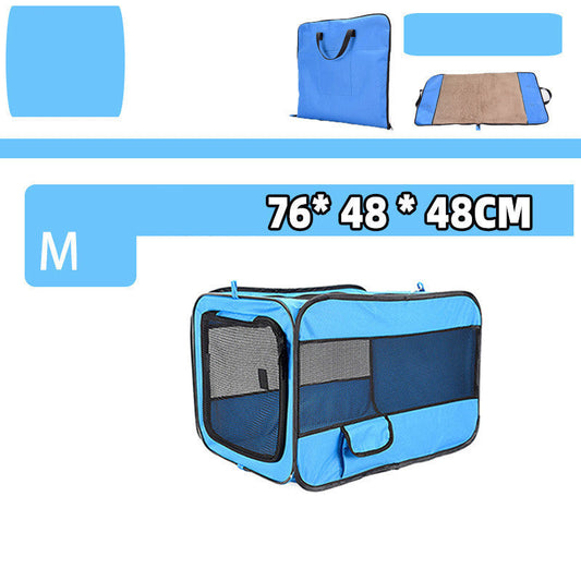 Soft Folding Pet Carrier Cage | Travel Bag with Locking Safety Zippers
