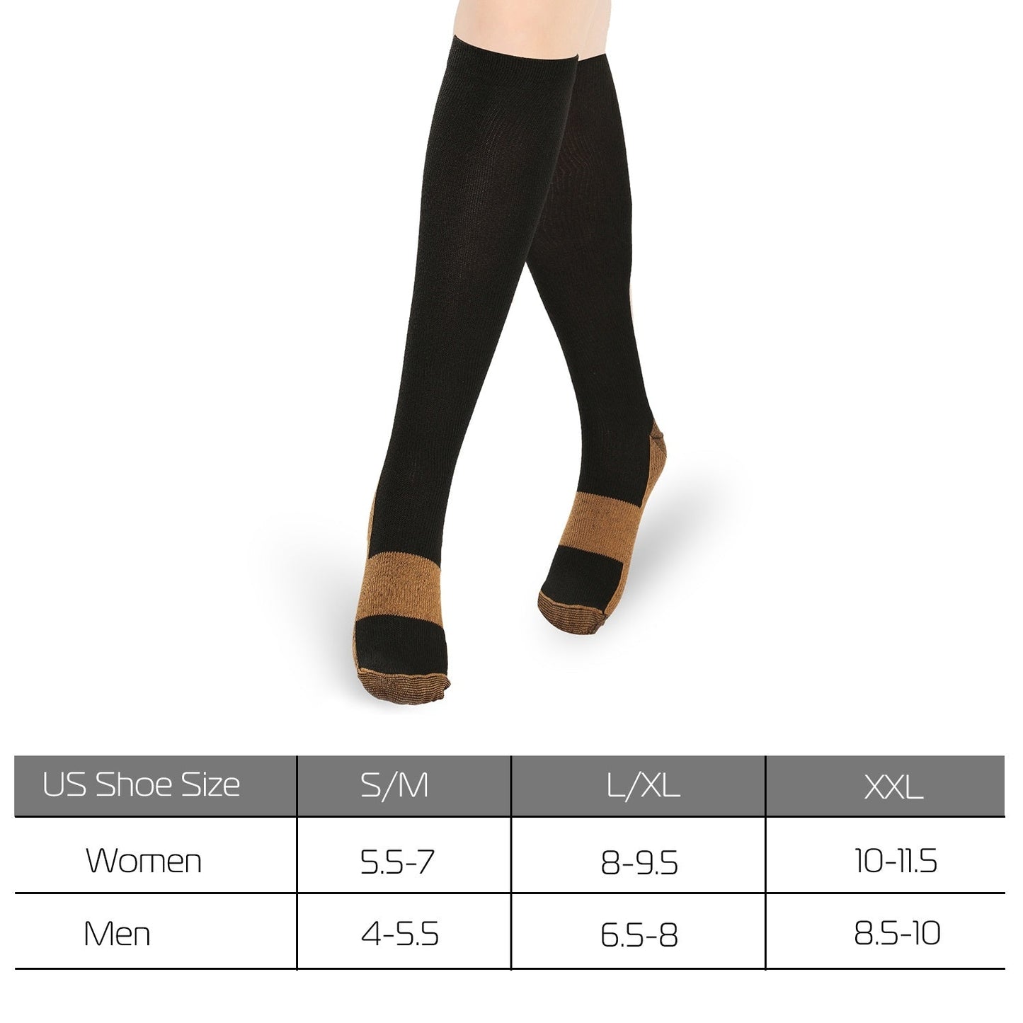 Durable Graduated Support Socks for Shin Splints & Edema