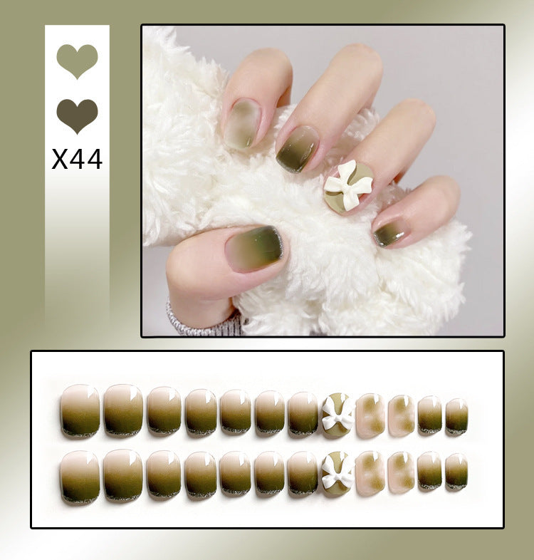 Luxury French Tip Press-On Nails | Removable Full Cover Tips with Diamonds