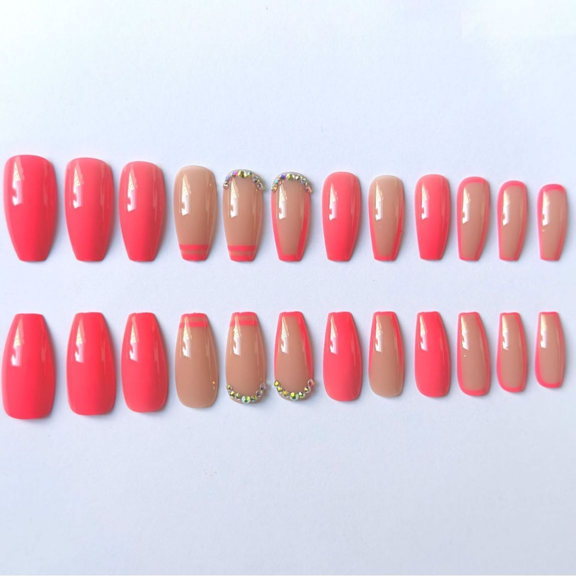 Luxury Wearable False Nails | Colorful Crystal European/American Manicure