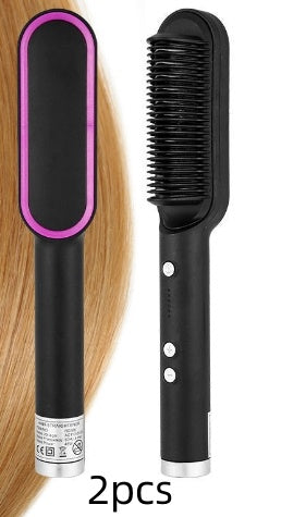 Electric Hair Brush Straightener & Curler | Dual-Purpose Negative Ion Hot Comb